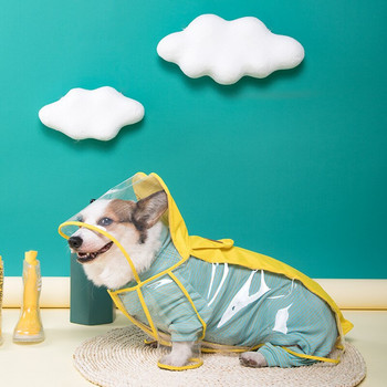 Αδιάβροχο παλτό Welsh Corgi Dog Shiba Inu Ρούχα για σκύλους Αδιάβροχα ρούχα Διαφανές μπουφάν βροχής Welsh Corgi Pembroke Κοστούμια Dropship