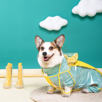 Αδιάβροχο παλτό Welsh Corgi Dog Shiba Inu Ρούχα για σκύλους Αδιάβροχα ρούχα Διαφανές μπουφάν βροχής Welsh Corgi Pembroke Κοστούμια Dropship