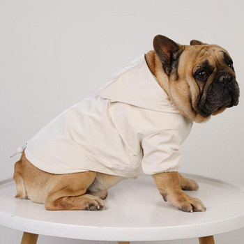 Αδιάβροχο αδιάβροχο με δύο πόδια για σκύλους εξωτερικού χώρου Pu διπλής στρώσης, αδιάβροχο και στεγανό, γαλλικό μπουλντόγκ μανδύας πόντσο για σκύλους