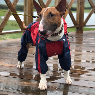 Big Dog Hooded Raincoat Puppy Raincoat Medium Large Dog Jacket Bull Terrier Staffordshire/Greyhound