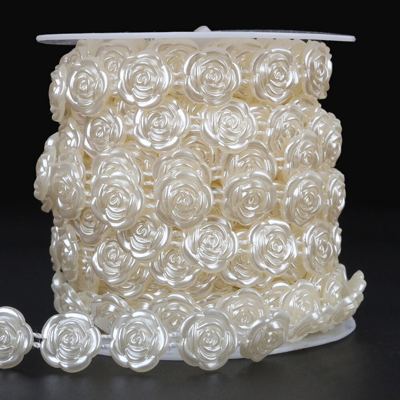 Erinevad suurused 2m-5m lille kuju lame seljaga elevandiluu imitatsioon looduslik pärl helmed käsitöö kaunistus DIY ehete otsimise tarvikud