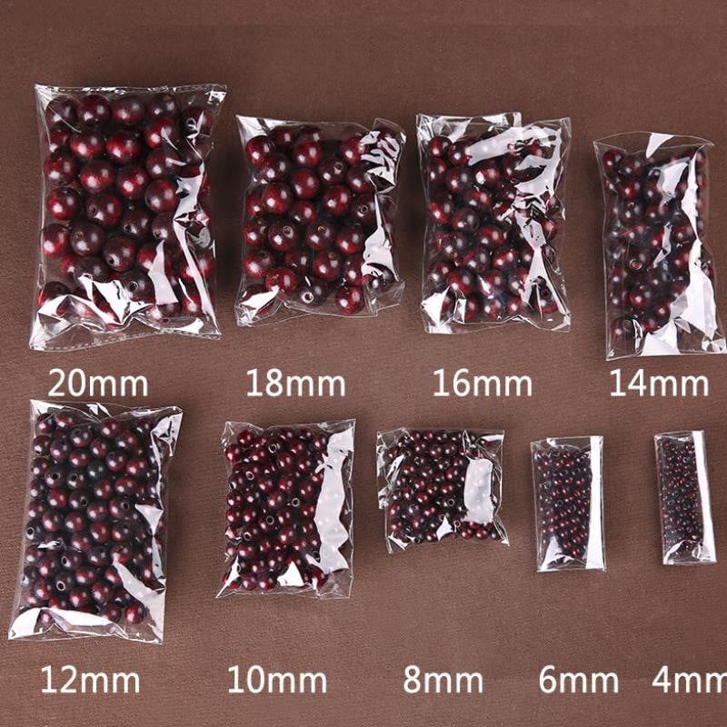 4mm-20mm gaură mare rotundă din lemn natural, ecologic, distanțier liber, margele de cafea maro din lemn pentru fabricarea de bijuterii, brățări artizanale