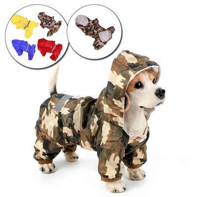 Pet Dog Rain Coat Clothes Puppy Casual Cat Raincoat Waterproof Jacket Outdoor Dog Rainwear Hood Apparel Jumpsuit Pet Supplies