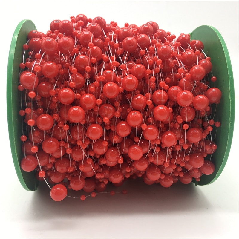 5 yarzi/lot 8mm margele linie de pescuit perle artificiale margele lant Ghirlanda flori decorare petrecere nunta accesorii pentru cap de mirese