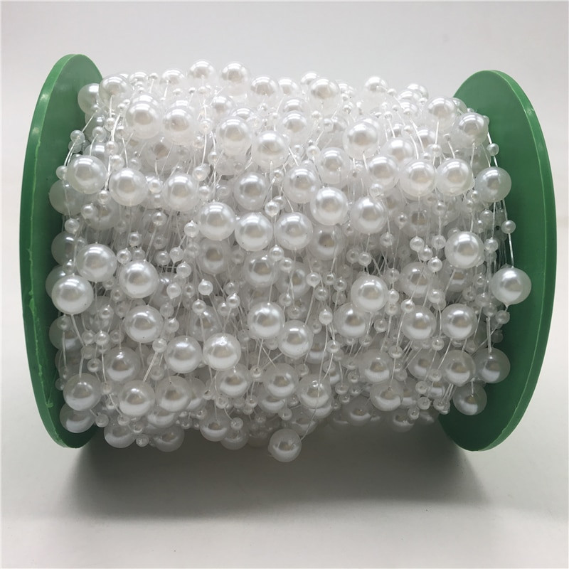 5 yarzi/lot 8mm margele linie de pescuit perle artificiale margele lant Ghirlanda flori decorare petrecere nunta accesorii pentru cap de mirese