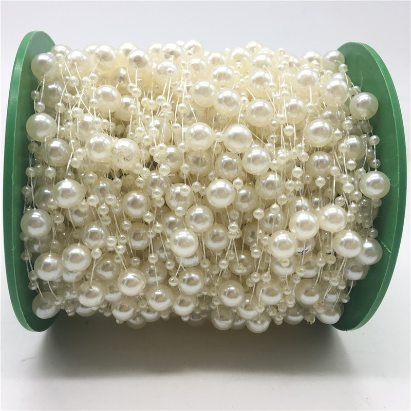 5 yarzi/lot 8mm margele linie de pescuit perle artificiale margele lant Ghirlanda flori decorare petrecere nunta accesorii pentru cap de mirese