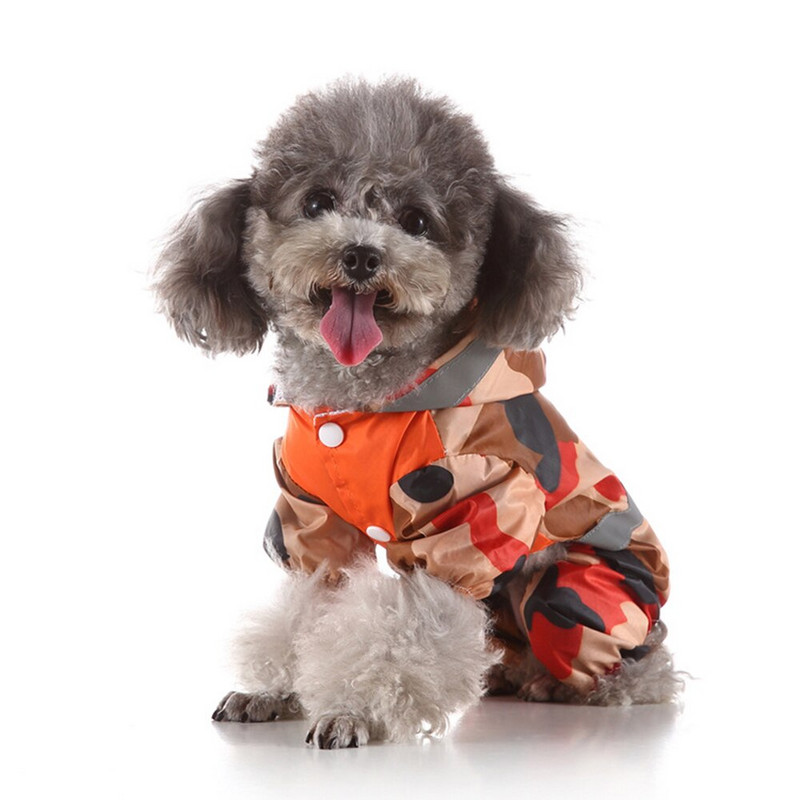 Baliteľné ľahké, reflexné a nepremokavé oblečenie pre psov a mačky na 4 nohy, maskáčové mikiny, pršiplášť, pončo