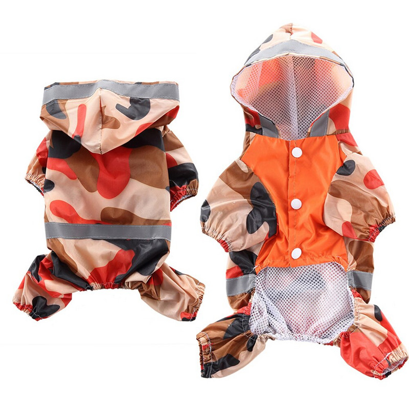 Baliteľné ľahké, reflexné a nepremokavé oblečenie pre psov a mačky na 4 nohy, maskáčové mikiny, pršiplášť, pončo