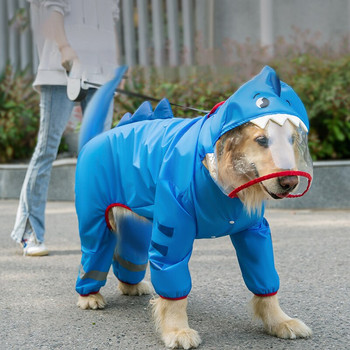 Дъждобран за кучета Водоустойчив пълно покритие Голямо куче Голдън ретривър Гащеризон за домашни любимци Отразяващ дъжд Отразяващ изолиран дъждобран за кучета
