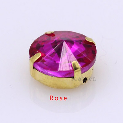 Kõik suurused 25-värviline Rivoli ümmargune õmblusklaasi kivi õmmelda kristallist strassi Kuld küünis Montees käsitöö peakatte riided kingad