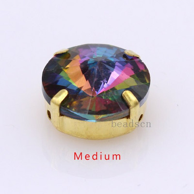 Kõik suurused 25-värviline Rivoli ümmargune õmblusklaasi kivi õmmelda kristallist strassi Kuld küünis Montees käsitöö peakatte riided kingad