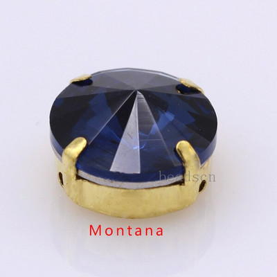 Kõik suurused 25-värviline Rivoli ümmargune õmblusklaasi kivi õmmelda kristallist strassi Kuld küünis Montees käsitöö peakatte riided kingad