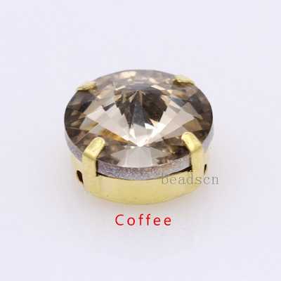 Kõik suurused 25-värviline Rivoli ümmargune õmblusklaasi kivi õmmelda kristallist strassi Kuld küünis Montees käsitöö peakatte riided kingad