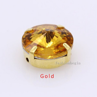 Kõik suurused 25-värviline Rivoli ümmargune õmblusklaasi kivi õmmelda kristallist strassi Kuld küünis Montees käsitöö peakatte riided kingad