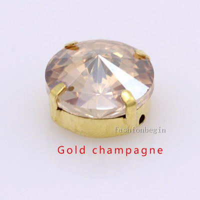 Kõik suurused 25-värviline Rivoli ümmargune õmblusklaasi kivi õmmelda kristallist strassi Kuld küünis Montees käsitöö peakatte riided kingad