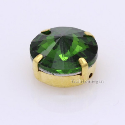 Kõik suurused 25-värviline Rivoli ümmargune õmblusklaasi kivi õmmelda kristallist strassi Kuld küünis Montees käsitöö peakatte riided kingad