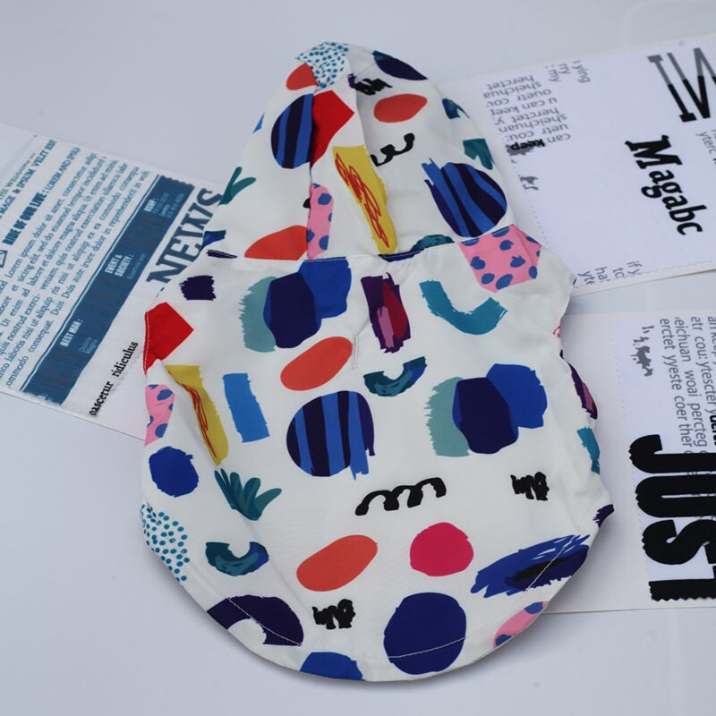 Koerariided Four Seasons Graffiti Print Lemmiklooma kahepoolne vihmamantel Tuulejook Koerte vihmamantel Prantsuse buldogi keskmised ja suured koerad