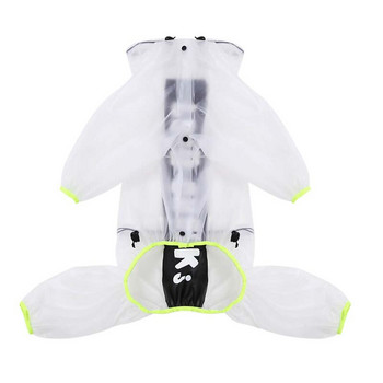 Αδιάβροχο ρούχα για σκύλους, αδιάβροχο αδιάβροχο ύφασμα, κουκούλα με ρυθμιζόμενο κορδόνι, μονόχρωμη εκτύπωση μόδας