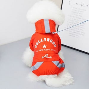 Oblečenie pre psov, nepremokavý reflexný overal pre psov, pršiplášť pre malého a stredného psa, yorkshirského teriéra, šteniatka a mačky, bunda s kapucňou, pršiplášť