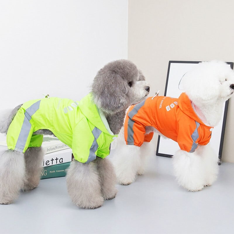 Oblečenie pre psov, nepremokavý reflexný overal pre psov, pršiplášť pre malého a stredného psa, yorkshirského teriéra, šteniatka a mačky, bunda s kapucňou, pršiplášť