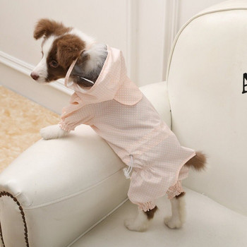 Αδιάβροχο για σκύλους κατοικίδιων ζώων Αδιάβροχο αναπνεύσιμο αδιάβροχο μπουφάν μπουφάν με κουκούλα Ρούχα Ρούχα Καλοκαιρινό μοτίβο με κουκκίδες