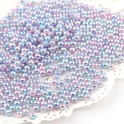 Mitu varianti Segatud 4/6/8/10/12mm ümmargune imitatsioon vikerkaarevärviga plastikust ABS pärlihelmed rõivakottide kingade jaoks