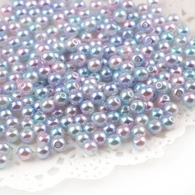 Mitu varianti Segatud 4/6/8/10/12mm ümmargune imitatsioon vikerkaarevärviga plastikust ABS pärlihelmed rõivakottide kingade jaoks