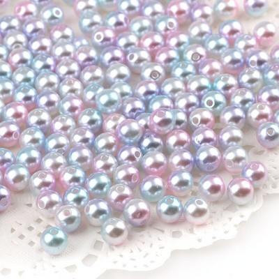 Mitu varianti Segatud 4/6/8/10/12mm ümmargune imitatsioon vikerkaarevärviga plastikust ABS pärlihelmed rõivakottide kingade jaoks