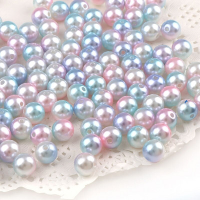 Mitu varianti Segatud 4/6/8/10/12mm ümmargune imitatsioon vikerkaarevärviga plastikust ABS pärlihelmed rõivakottide kingade jaoks