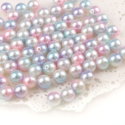 Mitu varianti Segatud 4/6/8/10/12mm ümmargune imitatsioon vikerkaarevärviga plastikust ABS pärlihelmed rõivakottide kingade jaoks