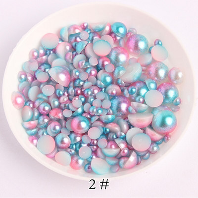 Poluokrugla biserna boja sirene 3-8 mm ABS plastične perle s ravnom pozadinom za ukrasne dodatke „uradi sam“
