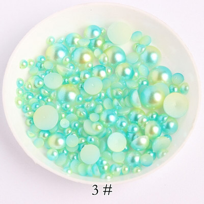Poluokrugla biserna boja sirene 3-8 mm ABS plastične perle s ravnom pozadinom za ukrasne dodatke „uradi sam“