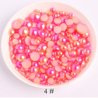 Poluokrugla biserna boja sirene 3-8 mm ABS plastične perle s ravnom pozadinom za ukrasne dodatke „uradi sam“