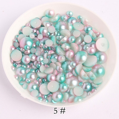 Poluokrugla biserna boja sirene 3-8 mm ABS plastične perle s ravnom pozadinom za ukrasne dodatke „uradi sam“