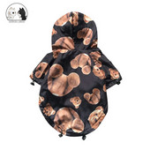 Pelernă de ploaie pentru câini, cu imprimeu de urs, haine pentru animale de companie, cățeluș, doberman, pluș, buldog francez, jachetă impermeabilă pentru caine în aer liber