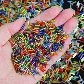 300Pcs 7mm με ασημένια επένδυση Delica Glass Seedbead Tube Spacer Bead για DIY κοσμήματα κατασκευής κεντημάτων Αξεσουάρ γυναικείων ενδυμάτων