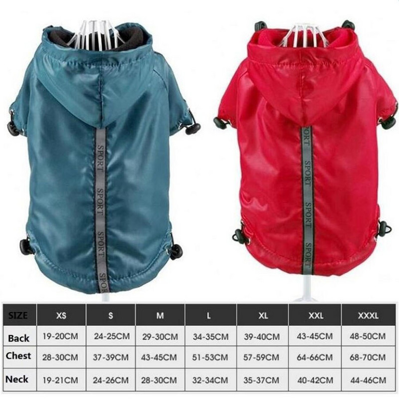 Pelernă de ploaie pentru animale de companie, pisică, câine, haină de ploaie, căptușeală reflectorizată din lână, glugă caldă, cu cordon, îmbrăcăminte pentru animale de companie, comerț cu ridicata, cu amănuntul, XS-3XL