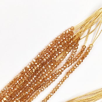 Κορυφαίας ποιότητας Όλα τα χρώματα 1,5*2mm Rondelle Faceted Crystal Glass Bead Loose Spacer Στρογγυλή χάντρα για Βραχιόλια κοσμημάτων Κατασκευή κολιέ