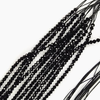 Κορυφαίας ποιότητας Όλα τα χρώματα 1,5*2mm Rondelle Faceted Crystal Glass Bead Loose Spacer Στρογγυλή χάντρα για Βραχιόλια κοσμημάτων Κατασκευή κολιέ