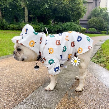 Αδιάβροχο για σκύλους πατημασιά Ρούχα γαλλικού μπουλντόγκ Μπουφάν βροχής Schnauzer Poodle Pet Αδιάβροχο Ρούχα Στολή Frenchie Ενδυμασία για σκύλους