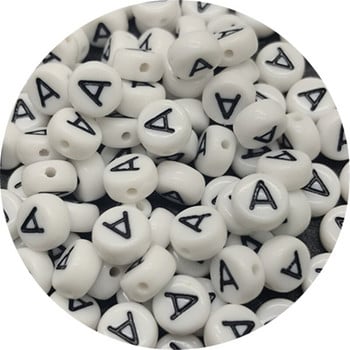 100 τμχ 7mm 26 Letter Beads Acrylic Loose Spacer Beads for Jewelry Making DIY Handmade Bracelet κολιέ