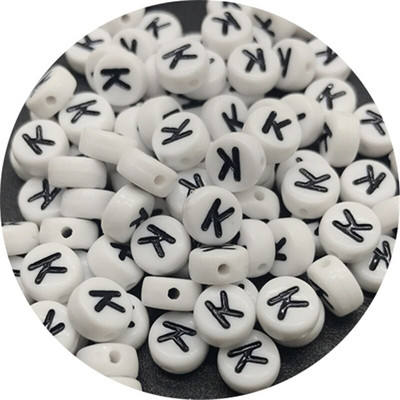 100 ks 7 mm 26-písmenové korálky, akrylové voľné dištančné korálky na výrobu šperkov, ručne vyrobený náramok, náhrdelník