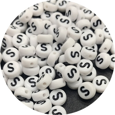 100 ks 7 mm 26-písmenové korálky, akrylové voľné dištančné korálky na výrobu šperkov, ručne vyrobený náramok, náhrdelník