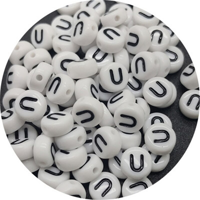 100 ks 7 mm 26-písmenové korálky, akrylové voľné dištančné korálky na výrobu šperkov, ručne vyrobený náramok, náhrdelník