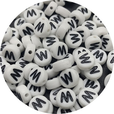 100 ks 7 mm 26-písmenové korálky, akrylové voľné dištančné korálky na výrobu šperkov, ručne vyrobený náramok, náhrdelník