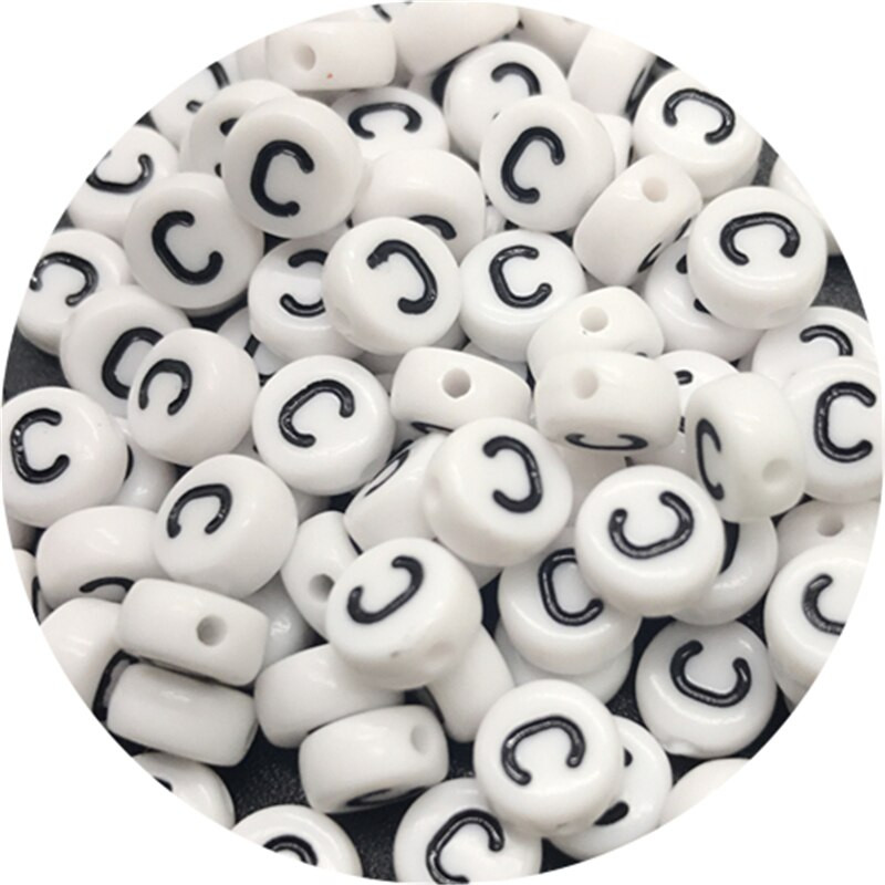 100 ks 7 mm 26-písmenové korálky, akrylové voľné dištančné korálky na výrobu šperkov, ručne vyrobený náramok, náhrdelník