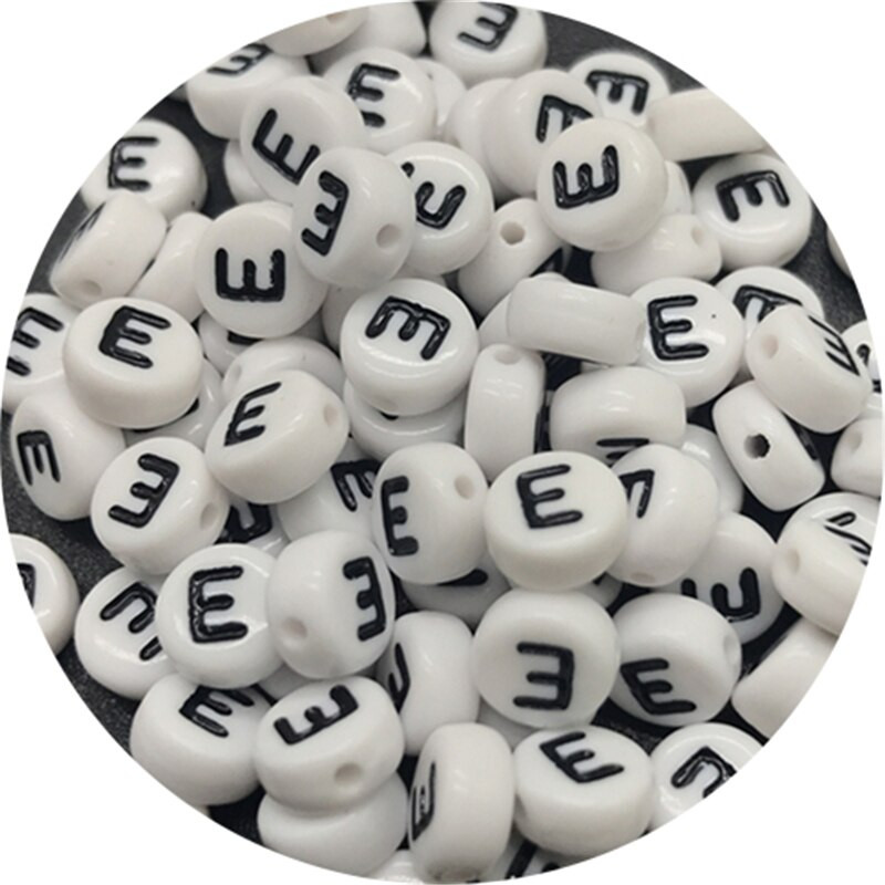 100 ks 7 mm 26-písmenové korálky, akrylové voľné dištančné korálky na výrobu šperkov, ručne vyrobený náramok, náhrdelník