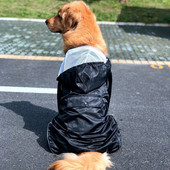 Suur koerte kapuutsiga vihmamantel suurtele koertele Must vihmamantel Labradori kombinesooni vihmakostüüm, vihmakate, helkur suur koera pontšo L