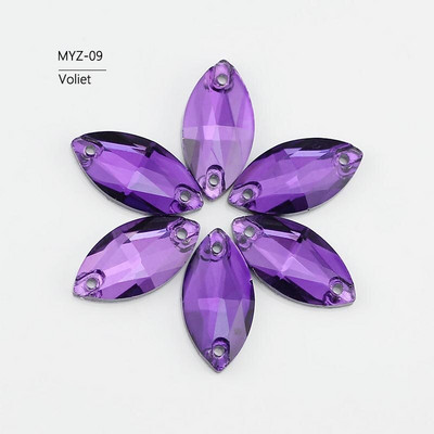 Minden méret Üvegkristály strasszra varrt lapos hátú formák színes lószem Varrható strassz ruhákhoz Esküvői ruha