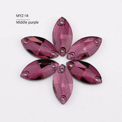 Minden méret Üvegkristály strasszra varrt lapos hátú formák színes lószem Varrható strassz ruhákhoz Esküvői ruha